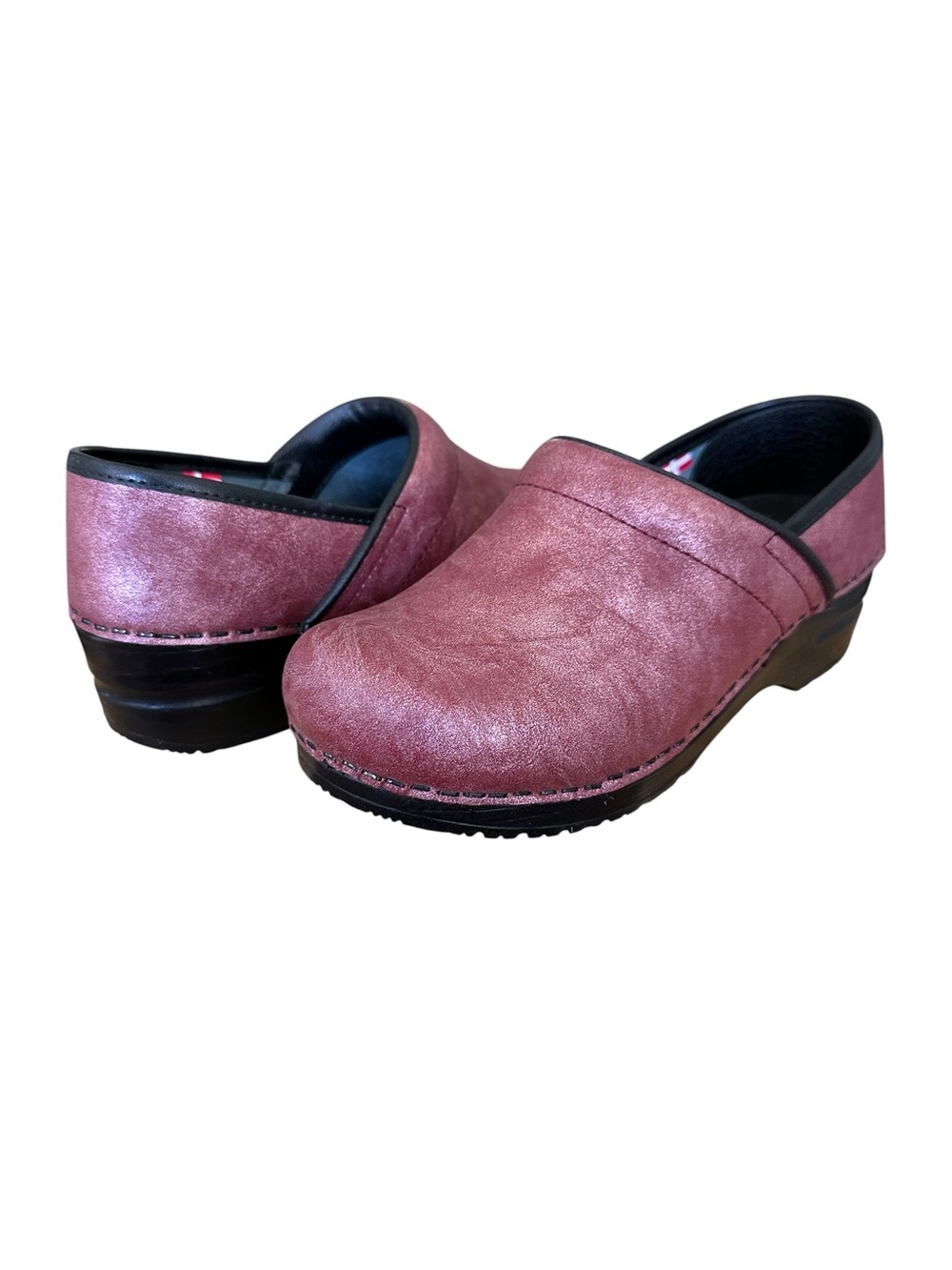 SANITA Original Danish Clogs Rose‎ Gold  Leather Comfort Nurse Cottagecore Sz 6